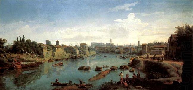 Rome, the Tiber near the Porto di Ripa Grande, WITTEL, Caspar Andriaans van